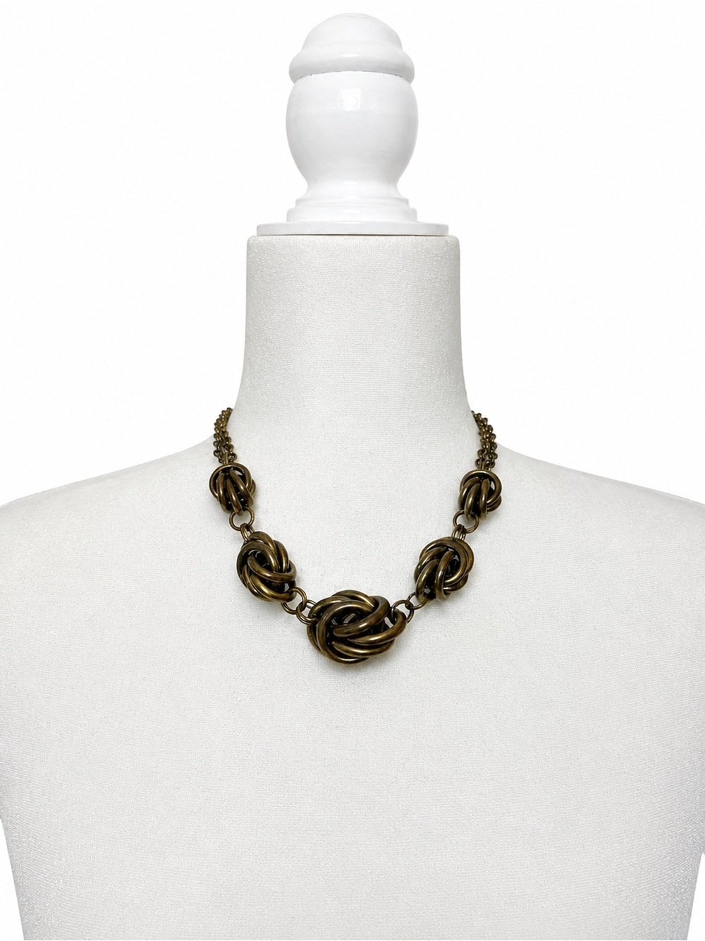 Vintage? Knotted “Infinity” Necklace Bronze Tone - Picture 1 of 7